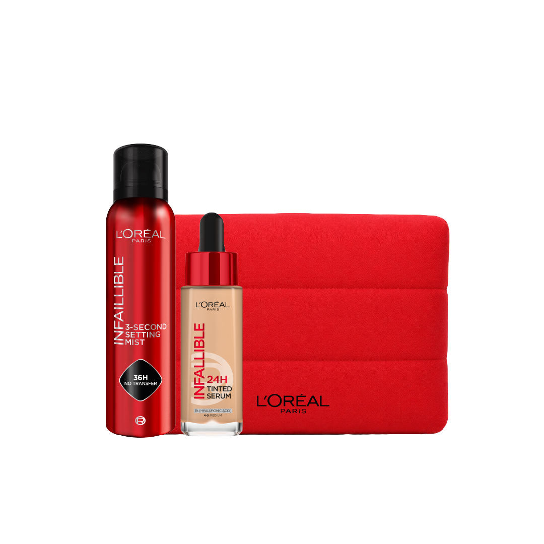 Infaillible 24h Tinted Serum + Infallible 3 Seconds Makeup Setting Mist 75ML + Red Infaillible Pouch Free